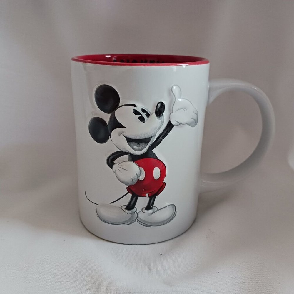 Mickey Mouse Disney Jerry Leigh 3D White‎ and Red Coffee Mug Cup